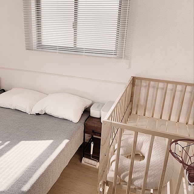 写真付きレビュー】ベビーベッド キャスター付き キホン ベビーベッド