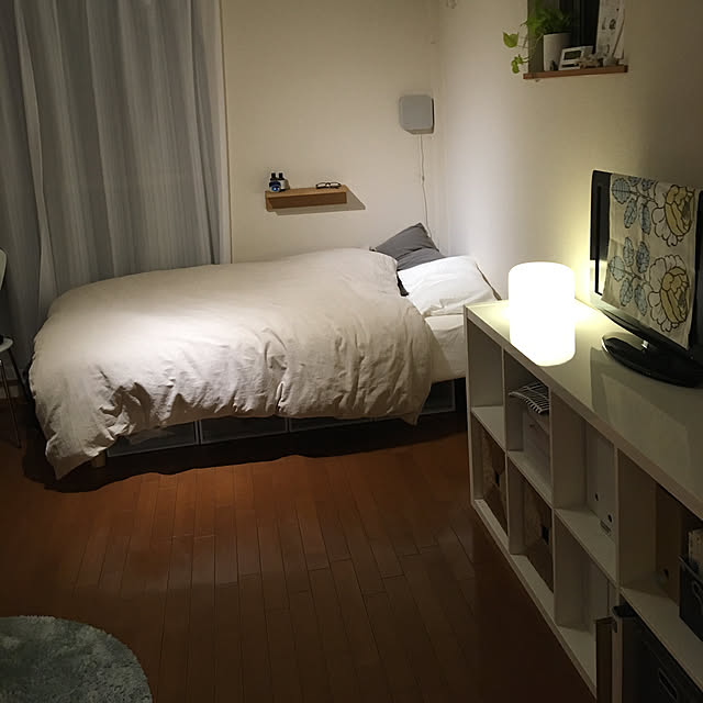 kana_roomの無印良品-オーガニックコットン洗いざらしまくらカバー／生成 ５０×７０ｃｍ用／生成の家具・インテリア写真