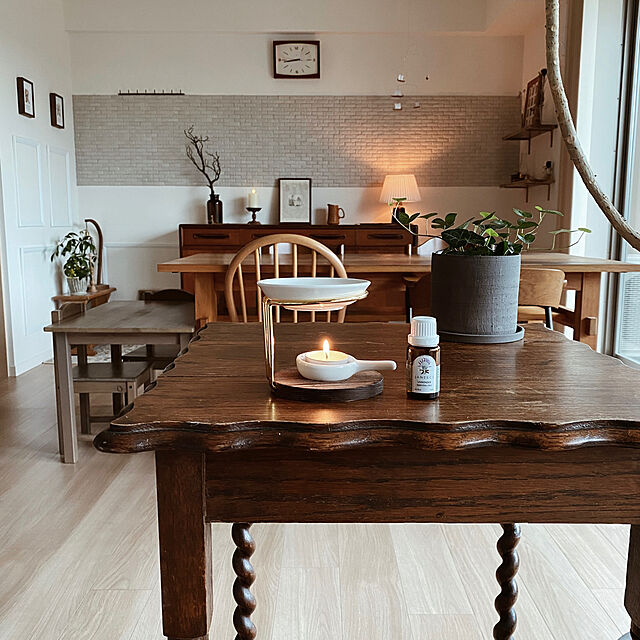 c___homeの-あす楽対応! IwaiLoft 新型 アロマポット 陶器 アロマ炉 茶香炉 アロマキャンドルホルダー キャンドルバーナー アロマバーナー アロマディフューザー 木製の家具・インテリア写真