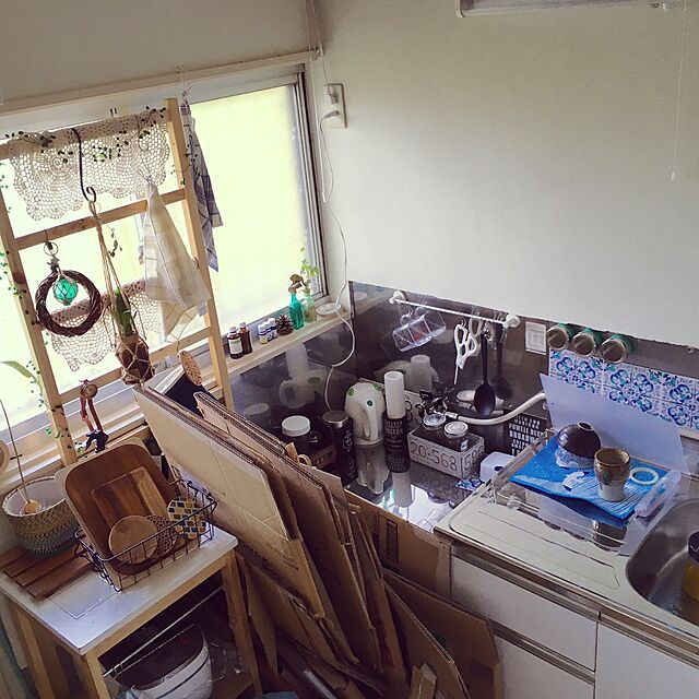 proproのニトムズ-ニトムズ デコルファ (decolfa) タイルステッカー ブルーG キッチン装飾 油汚れ防止 4枚入り M4007の家具・インテリア写真