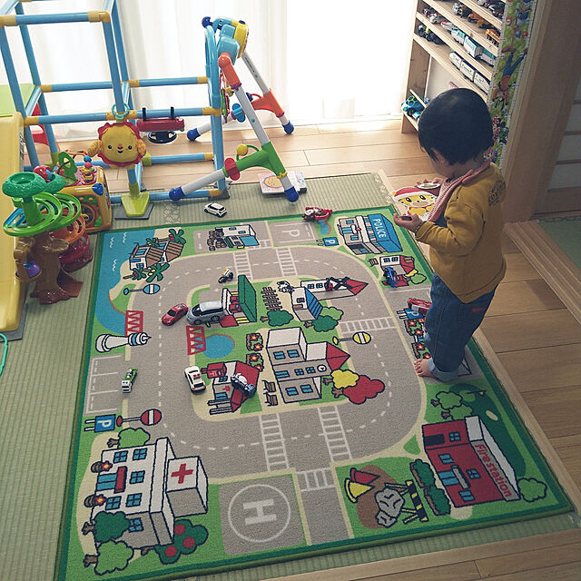 nagaseの萩原-トミカ・プラレール好きな子供喜ぶラグ キッズラグ ロードマップ 2の家具・インテリア写真