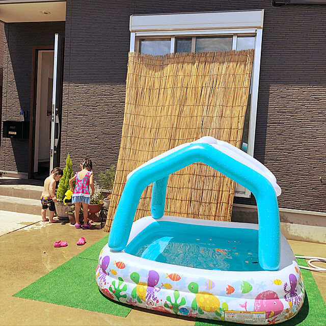 Tomokaの-プール INTEX(インテックス) サンシェードプール ビニールプール 子供用 プール ベランダ 家庭用プール 長方形 屋根付き ベビープール 日よけ おしゃれ 小さい かわいいの家具・インテリア写真
