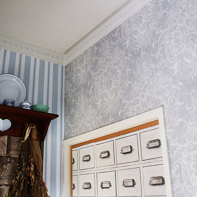 miyukiの-ローラアシュレイ ビニル壁紙コレクション Brampton Stripe ブランプトン ストライプ BL8926 シースプレイ 巾92.5cm 1m単位の家具・インテリア写真
