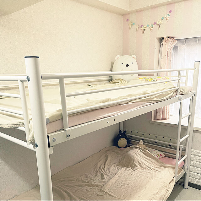 NanaStyleのスマート・アイ-二段ベッド 2段ベッド パイプ パイプ2段ベッドIII 分割可能 ホワイトの家具・インテリア写真