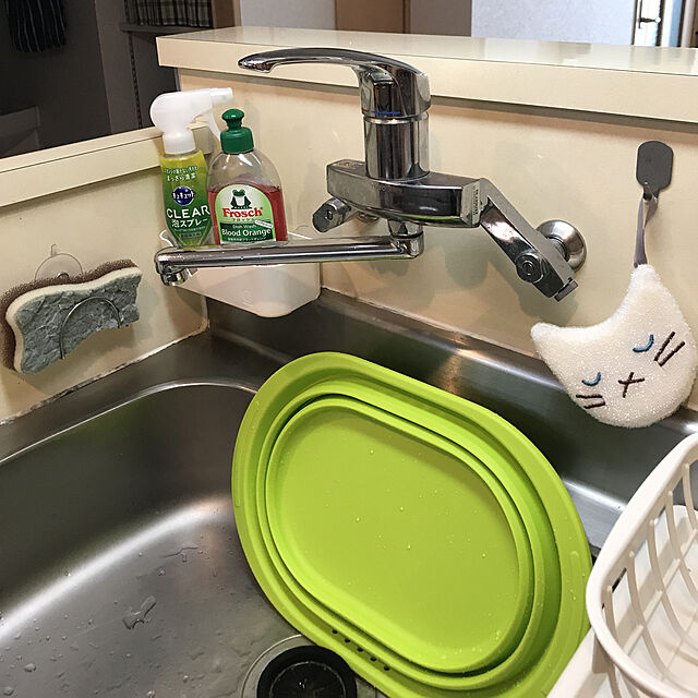 Machikoの和平フレイズ-和平フレイズ キッチン水廻り用品 洗い桶 スキッとシリコーン。 小判型 ピンク 折りたたみ式 SR-4881の家具・インテリア写真