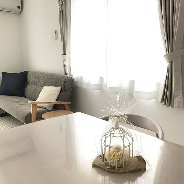 miihoのニトリ-遮光1級・遮熱・遮音カーテン(ポワン アイボリー 100X135X2) の家具・インテリア写真