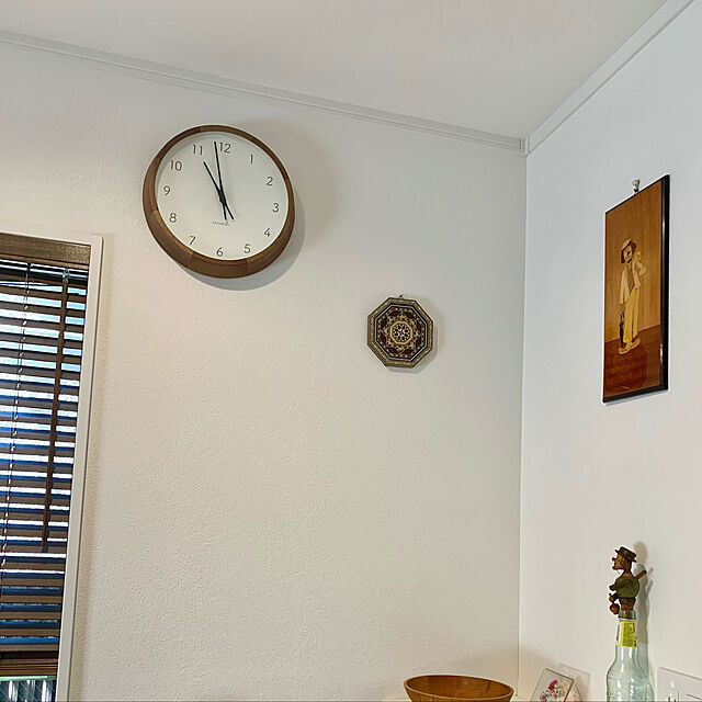 Lihuiの-加藤木工 カトモク 壁掛け時計 日本製 KATOMOKU muku round wall clock 7 ブラウン 電波時計 曲木時計 木製 スイープムーブメント KM-60BRCの家具・インテリア写真