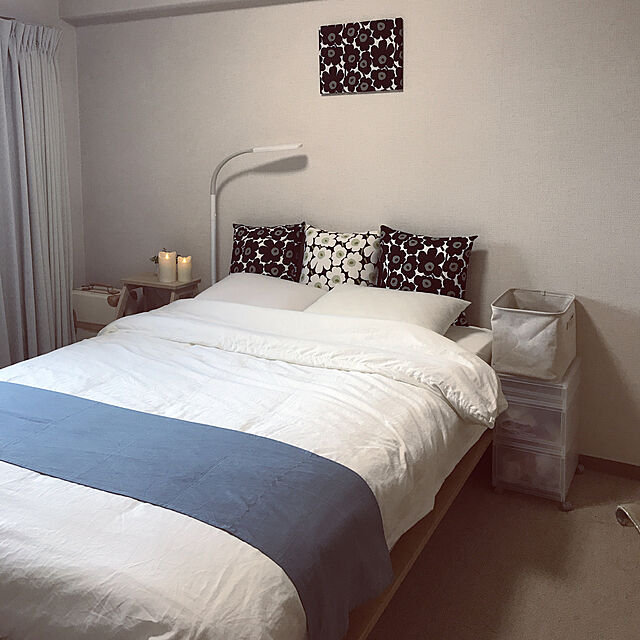 misa.の無印良品-ベッドフレーム・セミダブル・オーク材の家具・インテリア写真