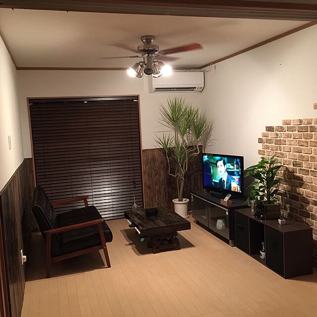 tsubasaの-【幅・高さ指定できます】木製 ウッドブラインド 50mmスラット 幅80×高さ100cm ダークブラウンの家具・インテリア写真