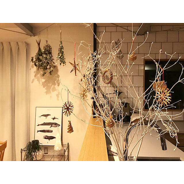 shokoの-Kimmerle キマール社 クリスマス ストローオーナメント 18個セット 金糸 6cm 緑紙箱入の家具・インテリア写真
