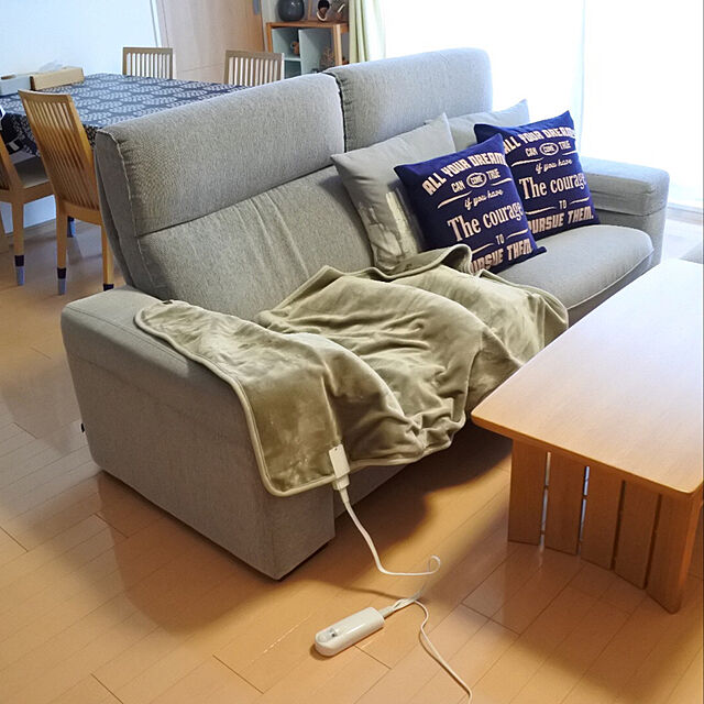 rakudaの無印良品-羽織れる電気ひざ掛け・ダークブラウン ライトブラウンの家具・インテリア写真