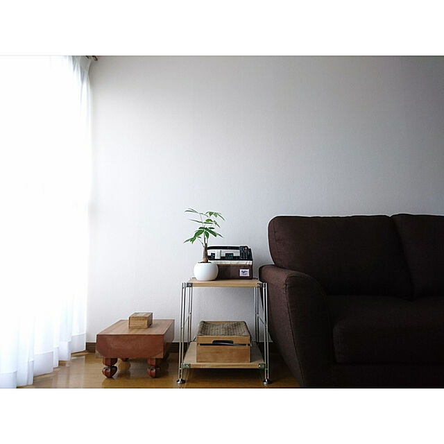 tomoの無印良品-ステンレスユニットシェルフ・ステンレス追加棚・タモ材の家具・インテリア写真