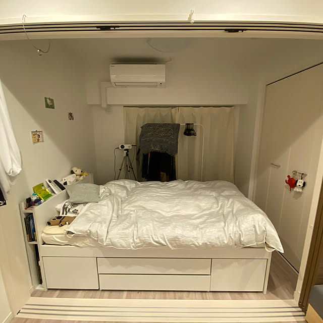 エミー収納セミダブルフレーム 収納付き ベッドの人気商品・通販・価格