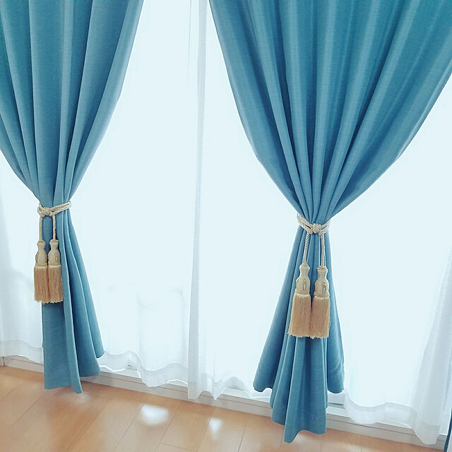 tokimekiroomのユニベール-ユニベール 遮光ドレープカーテン エコプレーン2 ターコイズ 幅100×丈200cm 1枚の家具・インテリア写真