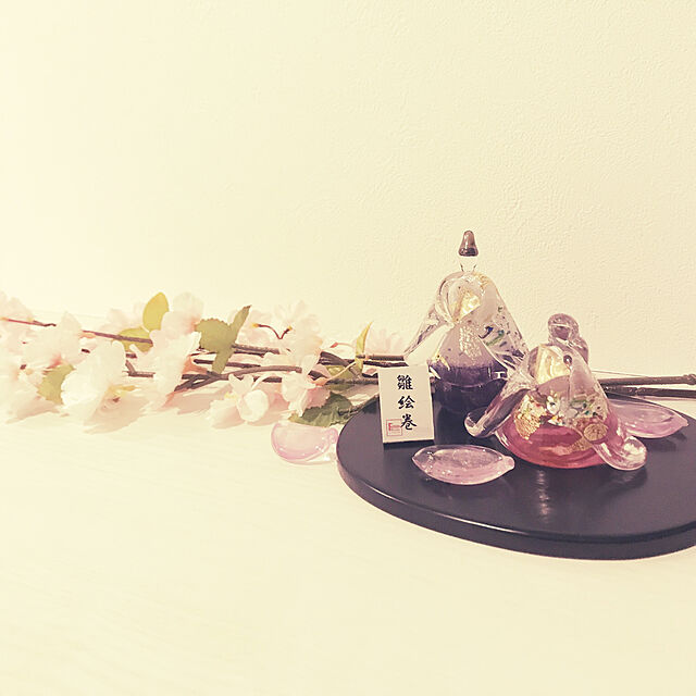 chiroruの野口硝子-ガラス 雛人形 FF-12112312 雛絵巻 桜セット 親王飾り コンパクト ひな人形 おしゃれ 野口硝子 FUSION FACTORYの家具・インテリア写真