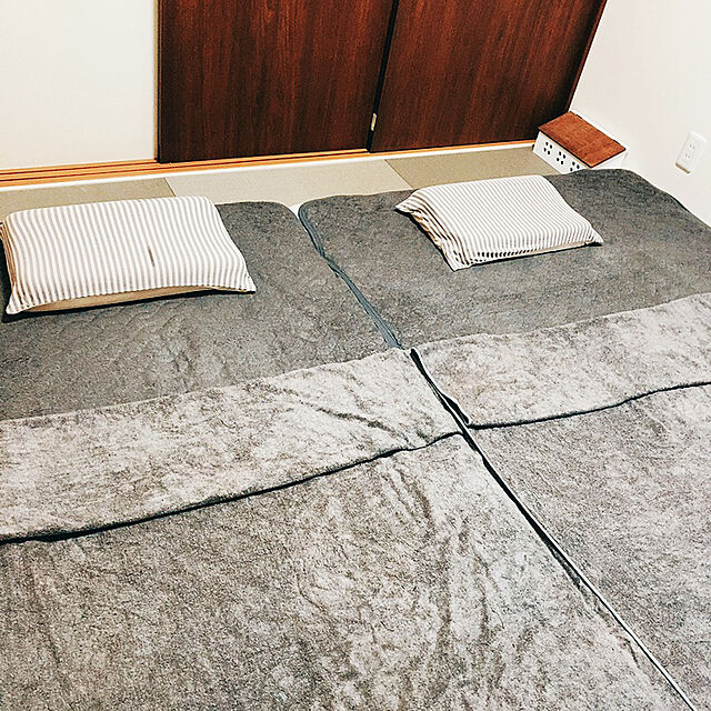 Yukapppの@fit-まくらカバー　ニットストライプ グレーの家具・インテリア写真