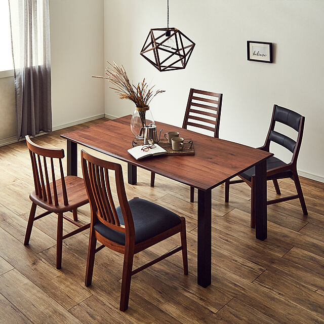 DELTASTYLEの家具の大丸-ダイニングチェア2脚セット 食卓椅子 ウインザーチェア オーク ウォールナット 椅子 いす チェア 自然 欧風 カフェ 無垢 板座 北欧 ナチュラル フランスの家具・インテリア写真