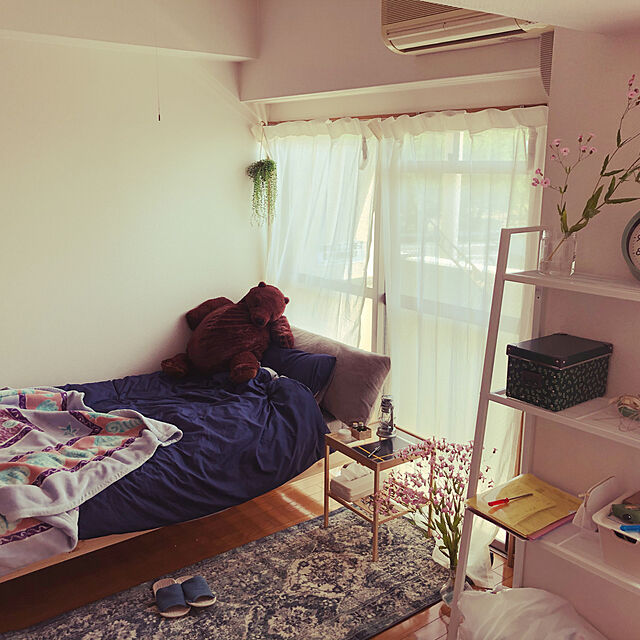nekoyoshiの無印良品-無印良品 綿ポリエステルボイルノンプリーツカーテン・2枚組/生成 幅100×丈176cm用 82595222の家具・インテリア写真