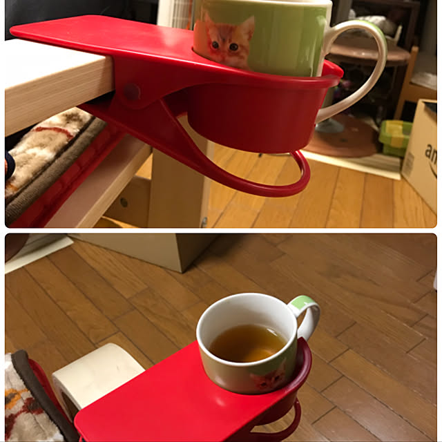 nekohagu1005のAi's-使いやすい!! クリップ 式 ドリンク ホルダー 取って付き マグカップ も OK (赤)の家具・インテリア写真