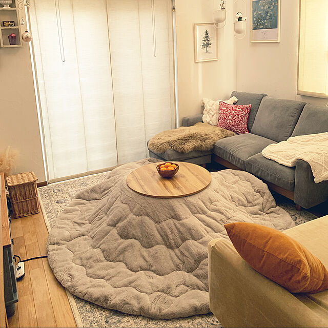 iwakoのニトリ-布張りカウチソファ(アウロス3 DGY) 3人掛け の家具・インテリア写真