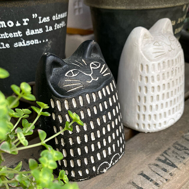 Kuniの-インテリア 雑貨 置物 ガーデン ネコ アフリカン猫 民族模様 ずんぐり置物 ブラック ネコ キャット オブジェ おしゃれ 北欧 かわいい ptuDの家具・インテリア写真
