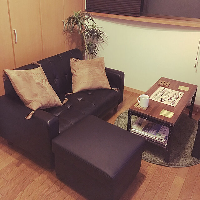 onumanのニトリ-合成皮革スツール(Nシールド ファン BK) の家具・インテリア写真
