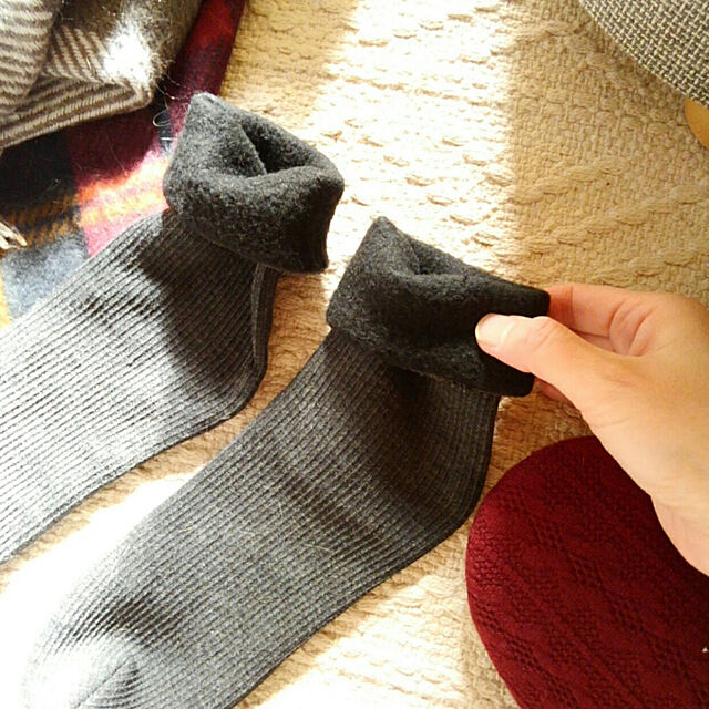 mayutan.のチュチュアンナ-[まるで毛布！のような暖かさ]裏起毛ねこ刺繍リブソックス16cm丈(薄手)の家具・インテリア写真