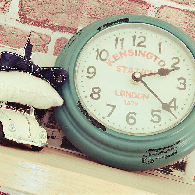 Megumiのハット・トリック-HOMELY VINTAGE WALL CLOCK BK GN IV 1J-174 □□ DR5 ハットトリック ヴィンテージ ビンテージ ウォールクロック 壁掛け時計 壁掛け アナログ時計 アンティーク おしゃれ 円形 丸型 あす楽 即納 プレゼントの家具・インテリア写真