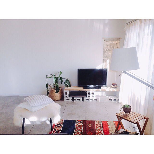 Mikiの無印良品-麻平織プリーツカーテン／オフ白の家具・インテリア写真