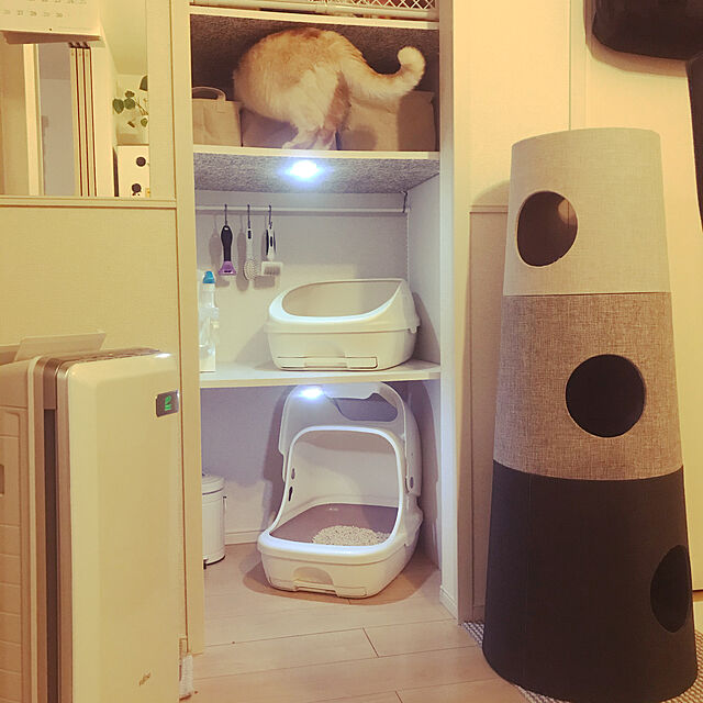 H.Tのユニチャーム-デオトイレ 猫用トイレ 本体フード付き ナチュラルアイボリー ユニ・チャームペット 4520699636725の家具・インテリア写真