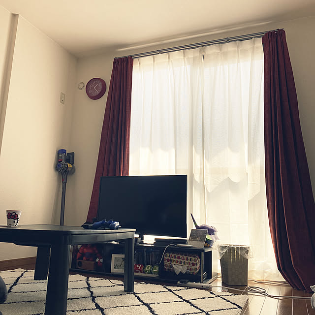 chanayaのニトリ-採光・遮熱・遮像156サイズレースカーテン エコナチュレ(WV 150×253×2) の家具・インテリア写真