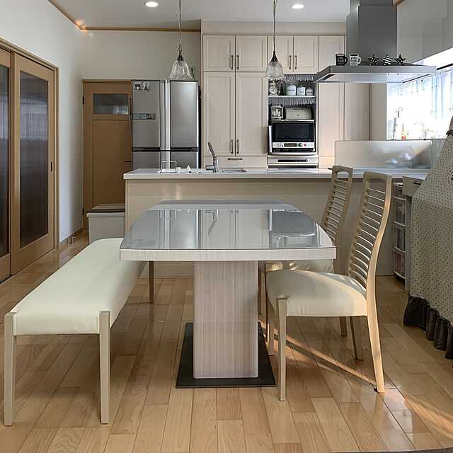 maayaの-CORUS 幅170cm ダイニングテーブル 正規ブランド 収納付きテーブル 単品 ホワイト木目 ブラック木目 収納 UV塗装 木製 長方形 産地直送価格の家具・インテリア写真