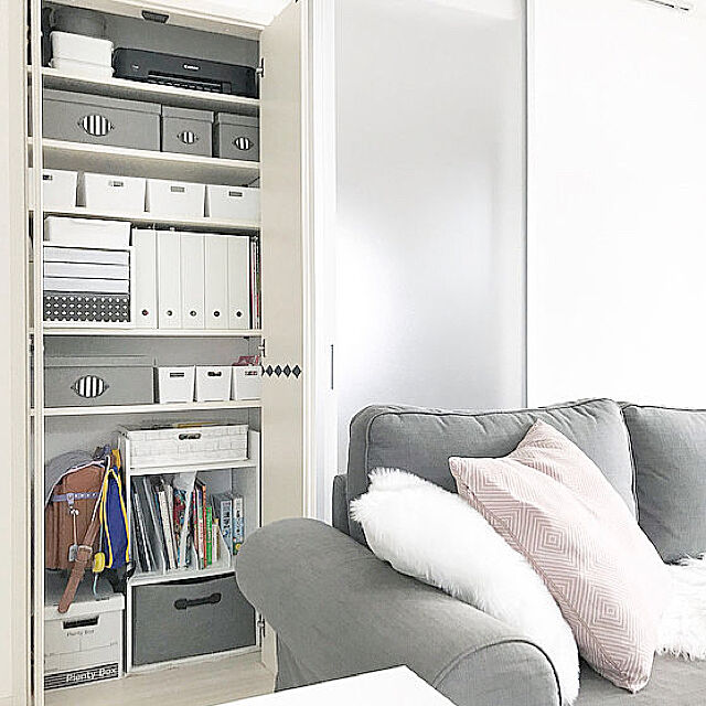hii--のIKEA (イケア)-IKEA(イケア) KVARNVIK ふた付きボックス グレーの家具・インテリア写真