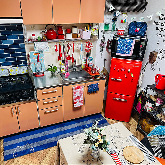 maronの-うちねこ キッチンマット 洗えるキッチンマット 約45cm×180cm 全3色の家具・インテリア写真