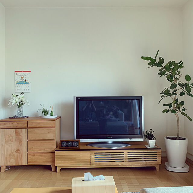 p-chanのISSEIKI-ISSEIKI サイドボード【完成品】リビングキャビネット（ナチュラル）幅120cm ベーシック 飽きの来ないデザイン 木製家具 BASK 120 SB (NA) 北欧家具 インテリアの家具・インテリア写真