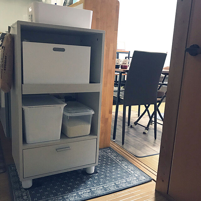 manu.のアイリスオーヤマ-アイリスオーヤマ キッチンボード レンジ台 スライド棚 幅50×奥行37×高さ93.8cm オフホワイト KBD-500の家具・インテリア写真
