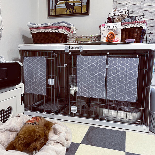 makiのアイリスオーヤマ(IRIS OHYAMA)-アイリスオーヤマ 犬 サークル 室内 コンビネーションサークル トイレトレーニングセット P-CS-1400V ウォールナットの家具・インテリア写真