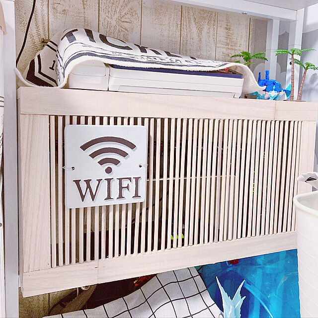 nami-tsunの中山福-ベストコ(Bestco) サインプレート WiFi アンティーク デコレーション NE-273 幅12.5cm ホワイトの家具・インテリア写真