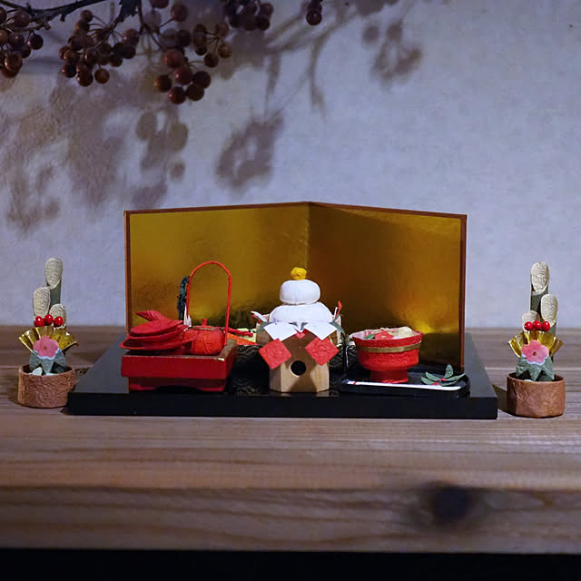 chie5chanの-金屏風　ミニ　置物・お飾り用品　ディスプレイ用　めでたや　Gold folding screen for figurineの家具・インテリア写真
