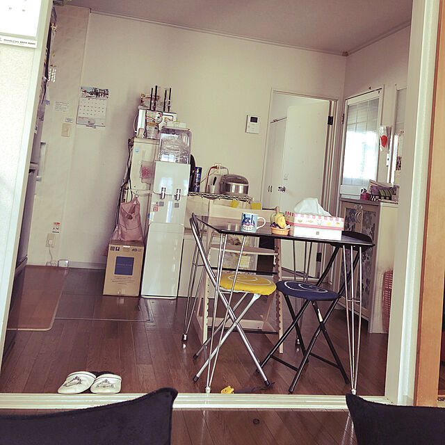 Mitsueのニトリ-ダイニングテーブル(クーボ75DBR) の家具・インテリア写真