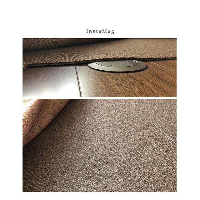 chouchouのニトリ-【4枚以上で販売】タイルカーペット(エアープラス BR 50X50) の家具・インテリア写真