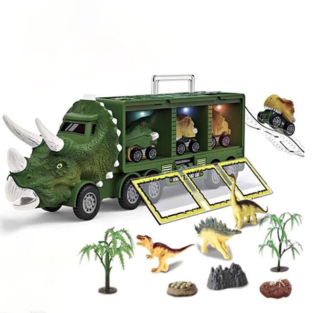 aiojapanの-玩具 トリケラトプス 号 トラック バス 車 恐竜 ティラノサウルス プテラノドン ミニカー 置物 鳴く バースデー おもちゃ 男の子 ど迫力の家具・インテリア写真