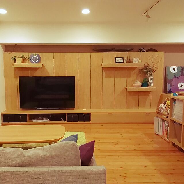 Akiの無印良品-長方形こたつ・本体・タモ材丸脚・フラットヒーター／ナチュラルの家具・インテリア写真