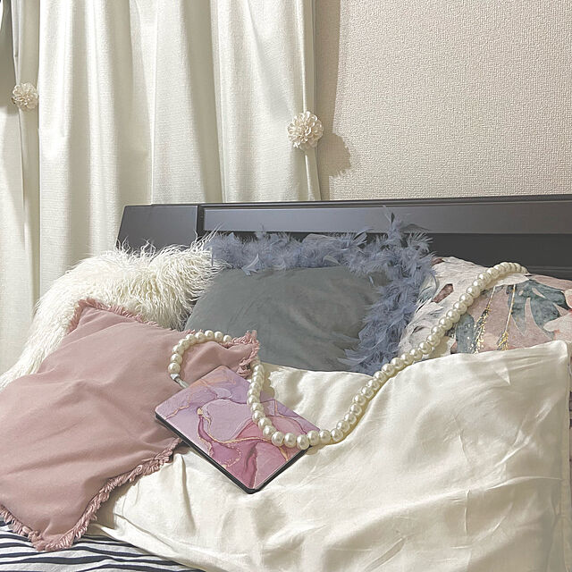 myuuのニトリ-クッションカバー フリンジ BL の家具・インテリア写真