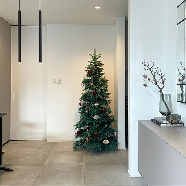 Daifukgramの-【おしゃれ・高級感】 クリスマスツリー リアル スリム 単品 おしゃれ 北欧 180cm ヨーロピアンブルースプルースツリースリム もみの木 クリスマス木 Instagram 人気の家具・インテリア写真