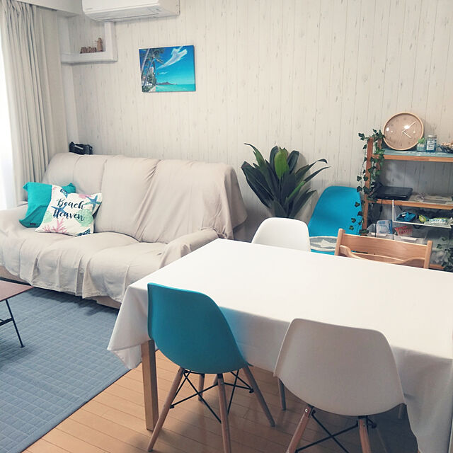 mikichan_peのニトリ-布張り3人用リクライニングソファ(アクション GR) の家具・インテリア写真