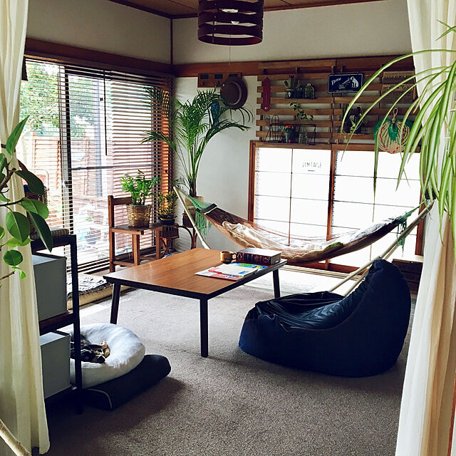 mugijunのニトリ-木目の美しい天然木使用 木製ブラインド(ヴェントDBR88X180) の家具・インテリア写真
