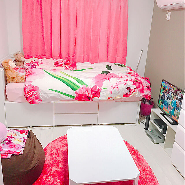 mayuのニトリ-シングルベッドフレーム(ベルタ3 MBR/カレンチェスト40) の家具・インテリア写真