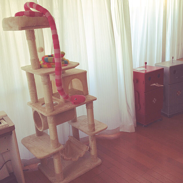 kazukiのMwpo-【トンネル付き】Mwpo キャットタワー 猫タワー 麻紐 ハンモック ストレス解消 156cm 匂いなし 025Aの家具・インテリア写真