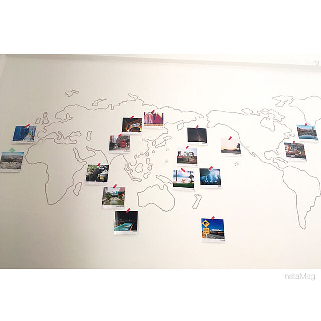 atriinの-ウォールステッカー 世界地図 おしゃれ 子供部屋 トイレ モノトーン マップ 『JOURNEY WORLD MAP』 wallsticker シンプル キッズ 転写 インテリアシールの家具・インテリア写真